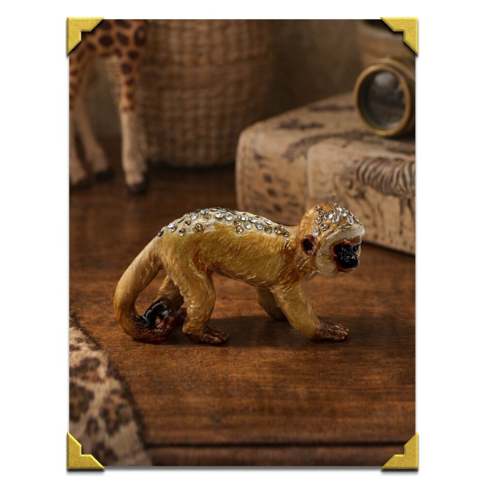 Jay Strongwater Swarovski Monkey Figurine Miniature Enamel Collectible Trinket